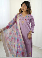 Vegaa Fashion Lavender Viscose Silk Beads Work Desginer Suit - Distacart