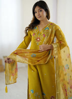 Vegaa Fashion Yellow Viscose Silk Beads Work Desginer Suit - Distacart
