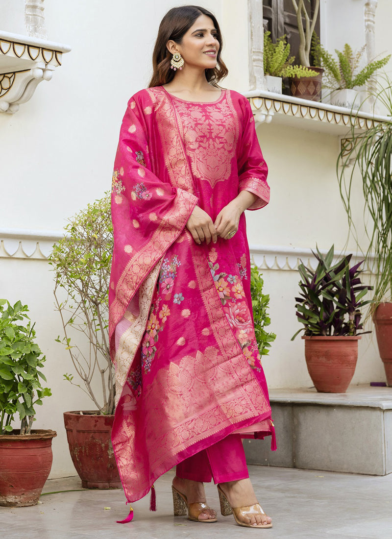 Vegaa Fashion Pink Viscose Silk Beads Work Desginer Suit - Distacart