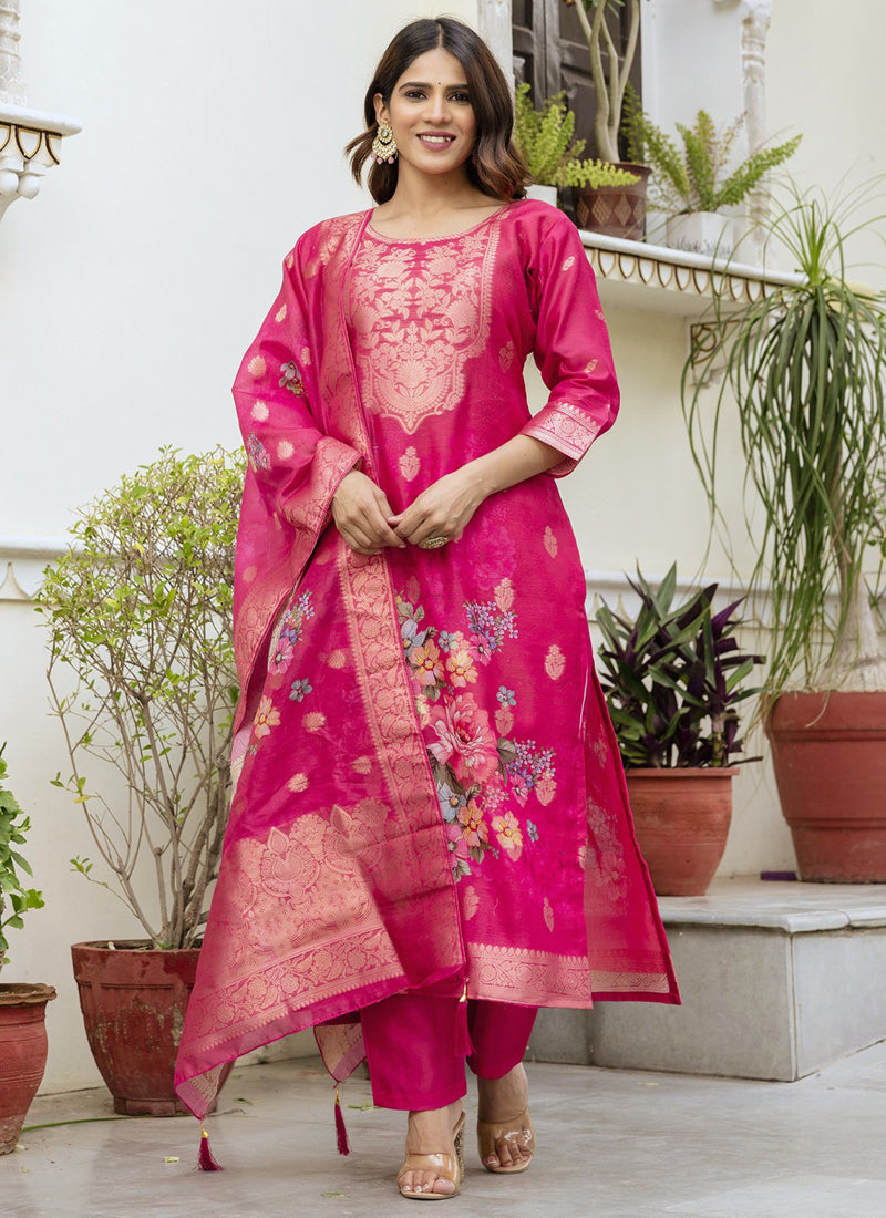 Vegaa Fashion Pink Viscose Silk Beads Work Desginer Suit - Distacart