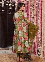 Vegaa Fashion Mehendi Muslin Printed Designer Palazzo Suit