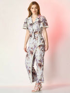Myshka Women's Multi Printed Top With Trousers