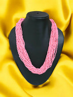 Inhanns Handmade Beaded Multilayer Necklace, 20 Layers - Light Pink