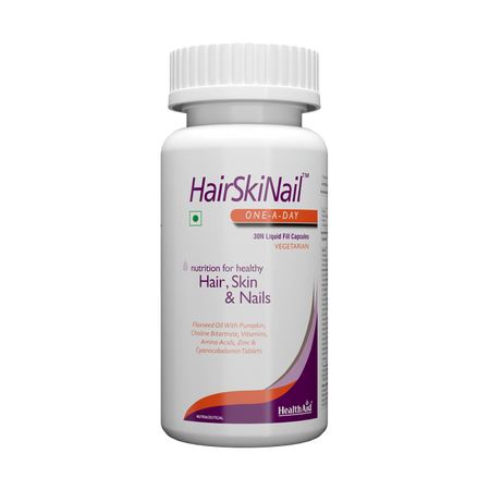 HealthAid HairSkiNail (Multivitamins for Hair, Skin and Nail) Liquid fill Capsules