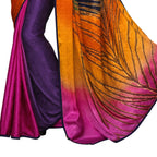 Vamika Multi Color Desinger China Chifon With Piping And Lace Saree