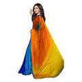Vamika Blue & Yellow Desinger China Chifon With Piping And Lace Saree