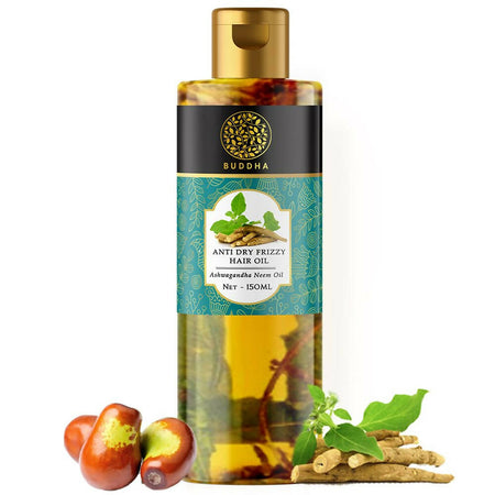 Buddha Natural Anti Dry Frizzy Hair Oil - For Instant Shine, Smoothness & Soft Hair
