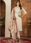 Prazu Fashion Off White Marina Silk Thread Embroidered Kurta Set - Distacart