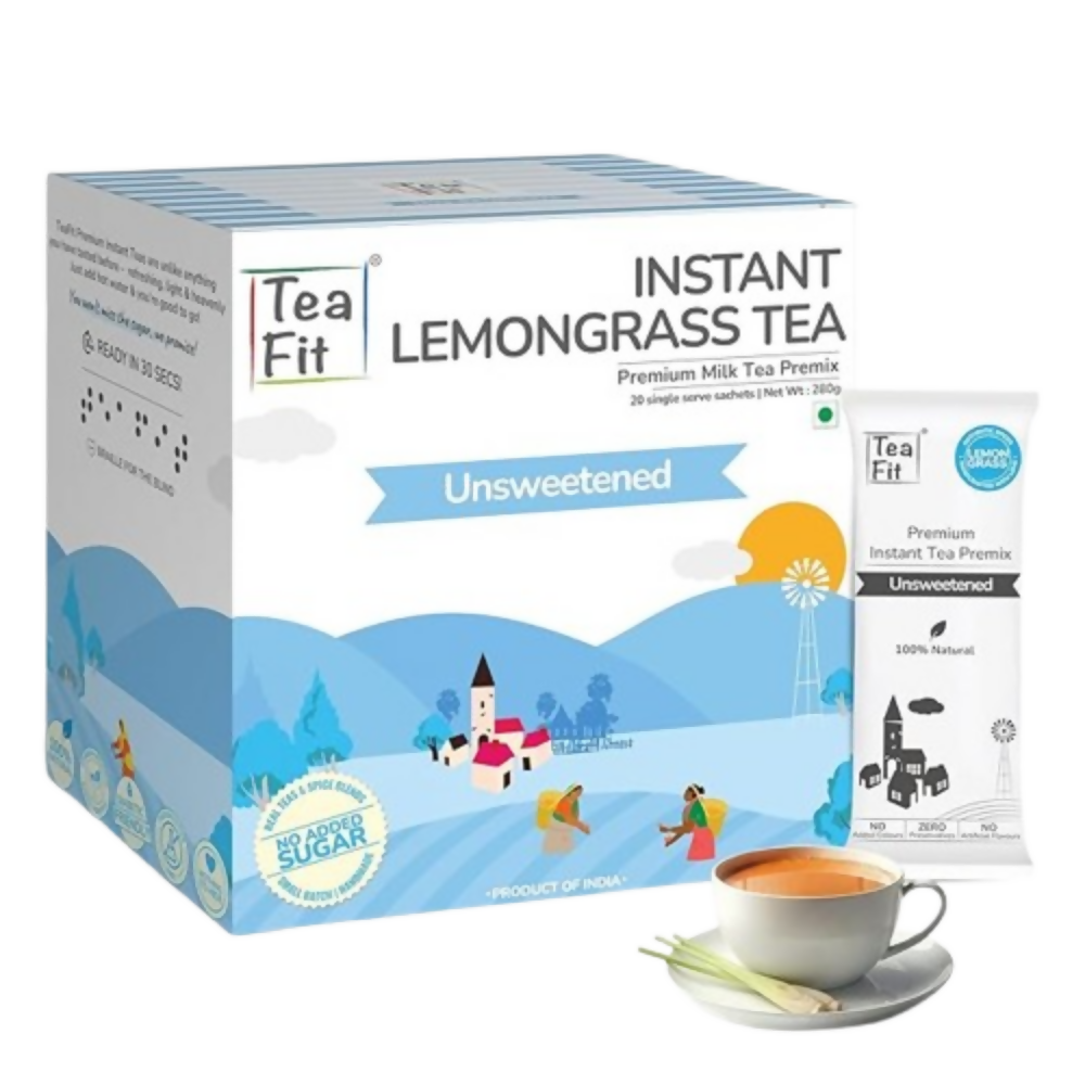 TeaFit Premium NO SUGAR Instant Lemongrass Tea Premix - Distacart