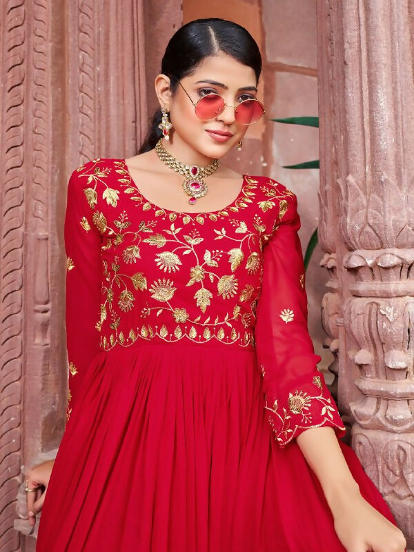 Joban Fashion Maroon Readymade Dress With Sequins embroidery Work - Distacart