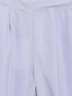 Ahalyaa Blue Crepe Silver Glitter Print Kids Kurta Palazzo Set With Dupatta For Girls