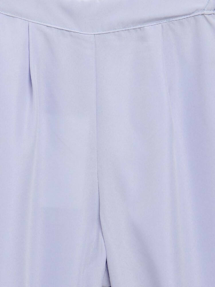 Ahalyaa Blue Crepe Silver Glitter Print Kids Kurta Palazzo Set With Dupatta For Girls