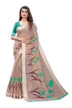Vamika Brown Linen Satin Patta Saree (VANI CHIKU) - Distacart