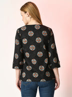 Myshka Women's Black Printed Top