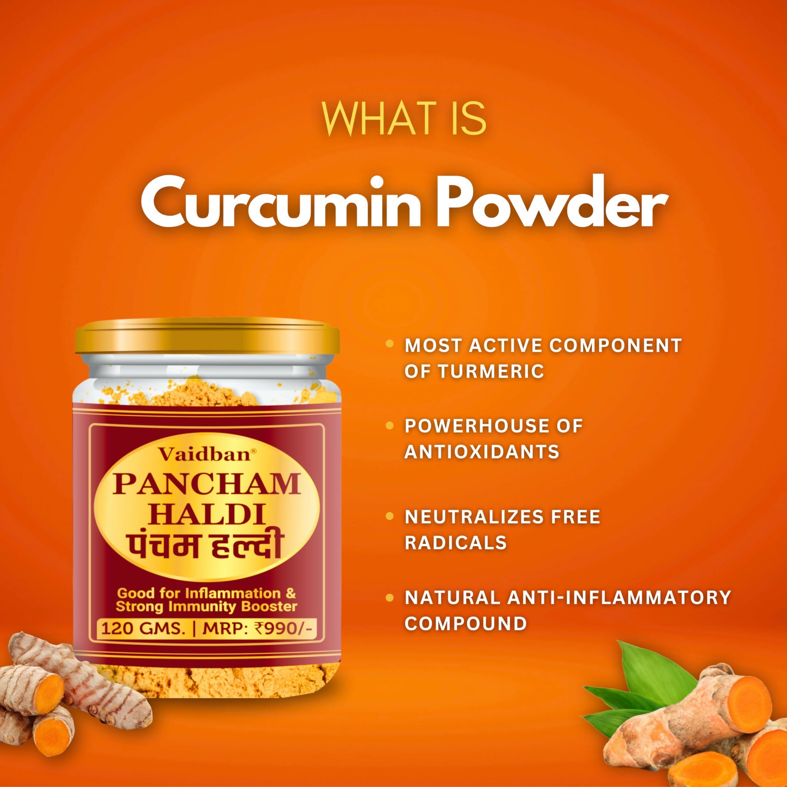 Vaidban Pancham Haldi (Organic Haldi Powder) - Distacart
