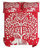 Vamika Printed Cotton Red Color Bedsheet With Pillow Covers (LEOC_SKHTY_RED)
