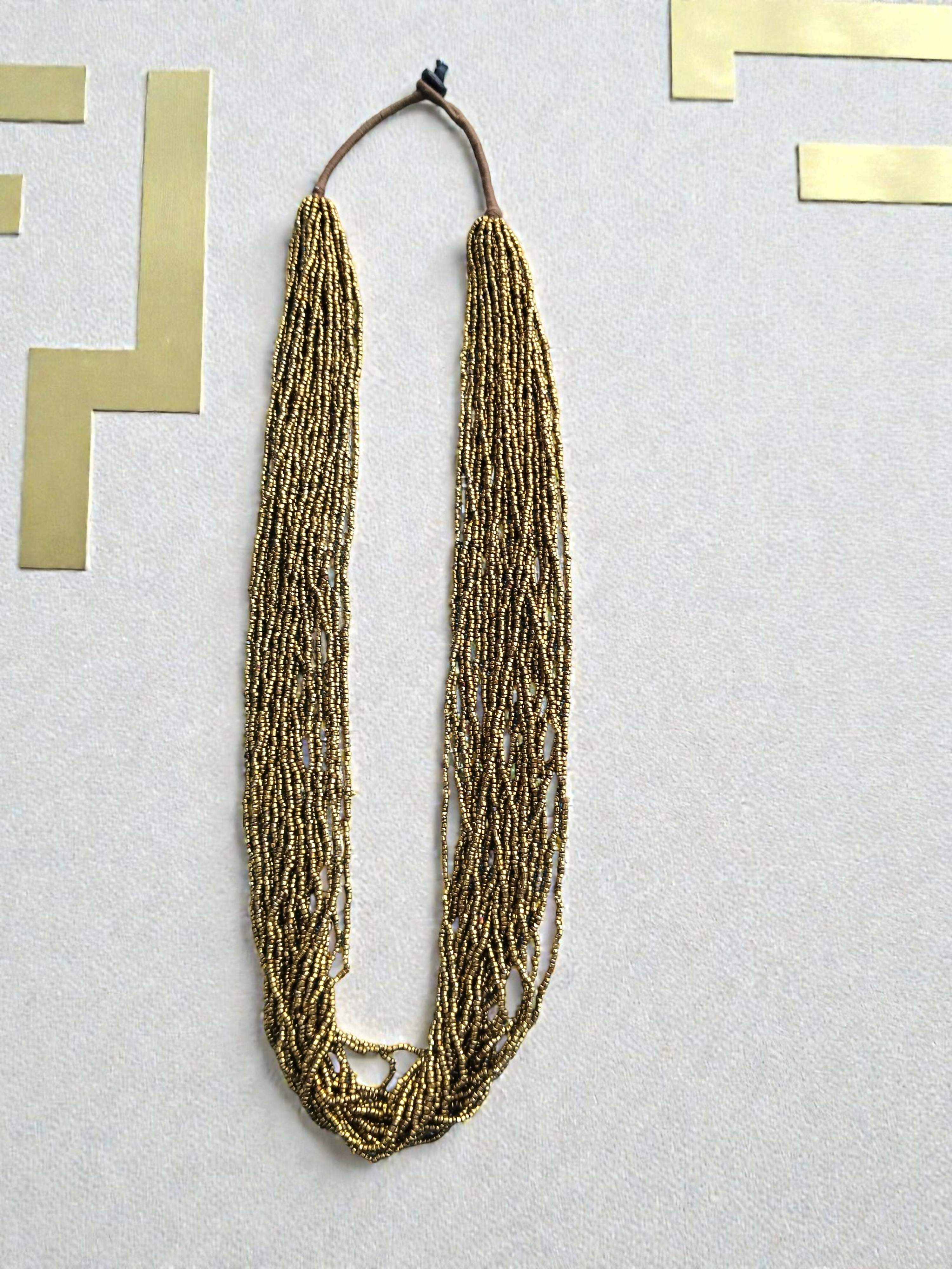 Inhanns Rangsaaz 20-Layer Luxe Long Beaded Only Necklace - Golden Long