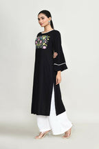 Joban Fashion Black Rayon Kurta Set