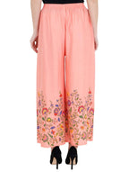 Mominos Fashion Peach Floral Design Palazzo