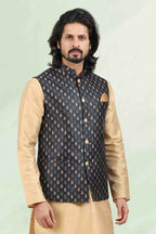 Raivat Ethnic Jacquard Banarasi Silk Woven Work 3 Pics Jacket Set In Blue Colour - Distacart