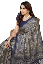 Vamika navy Printed Art Silk Saree