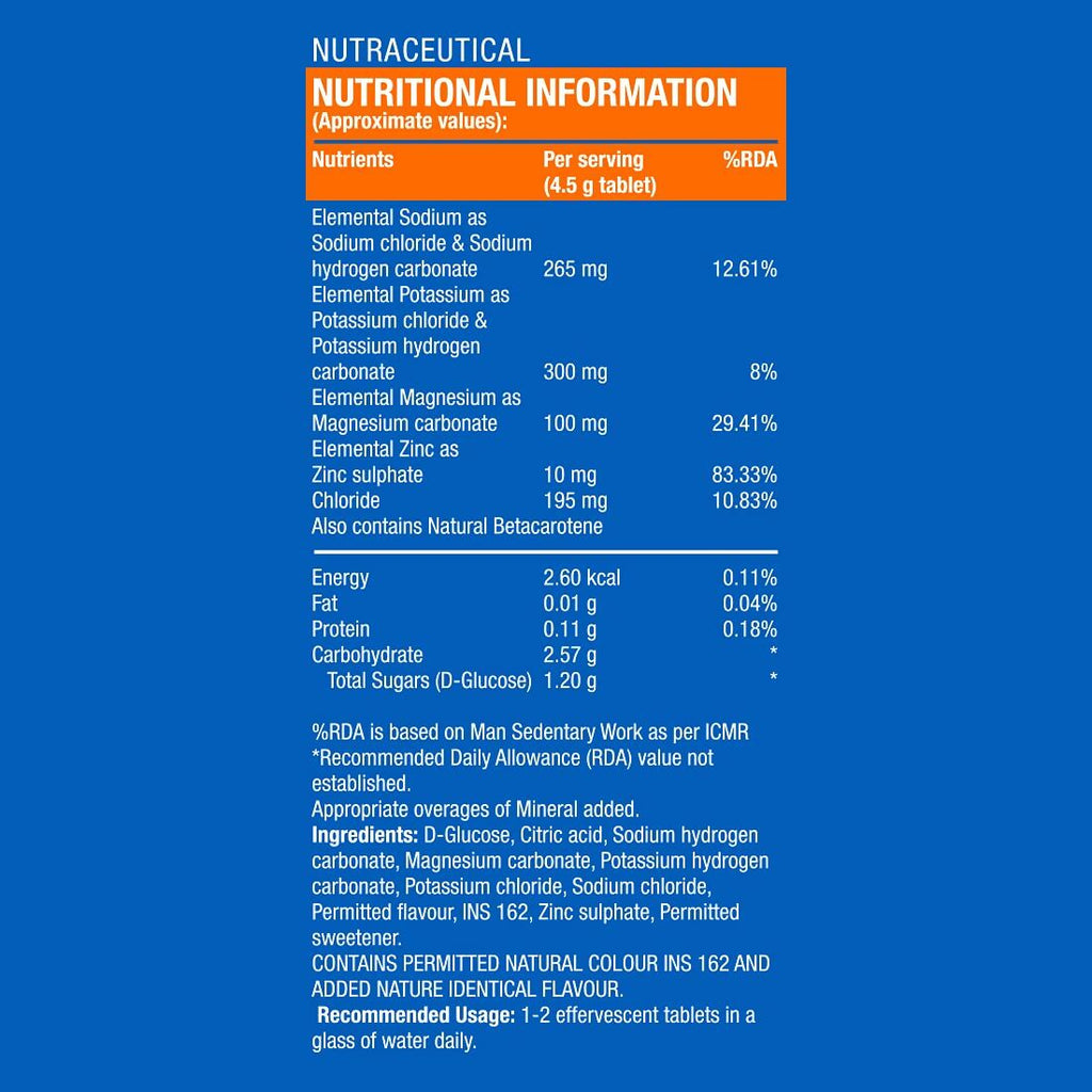 Fast&Up Reload O.R.S Effervescent Electrolyte Tablets - Orange - Distacart