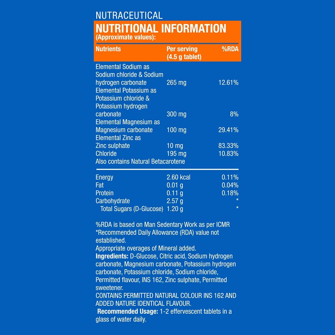 Fast&Up Reload O.R.S Effervescent Electrolyte Tablets - Orange - Distacart