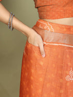 Shree Shyam Fashion Cotton Orange Saree - Distacart