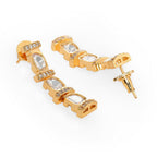 Long Kundan and Diamond Earrings (Gold) - Ruby Raang - Distacart
