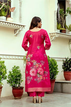 The52 Women Gorgeous Chanderi Cotton Fabric Straight Kurta, Pant and Dupatta Set - Distacart