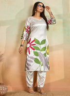 Prazu Fashion Off White Printed Cotton Reyon Kurta Pant Set - Distacart