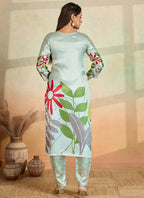 Prazu Fashion Light Pista Printed Cotton Reyon Kurta Pant Set - Distacart