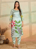 Prazu Fashion Light Pista Printed Cotton Reyon Kurta Pant Set - Distacart