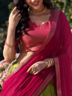 Lorenvalley Green Kanchipuram Zari Weaving Work Lehenga Choli with Dupatta