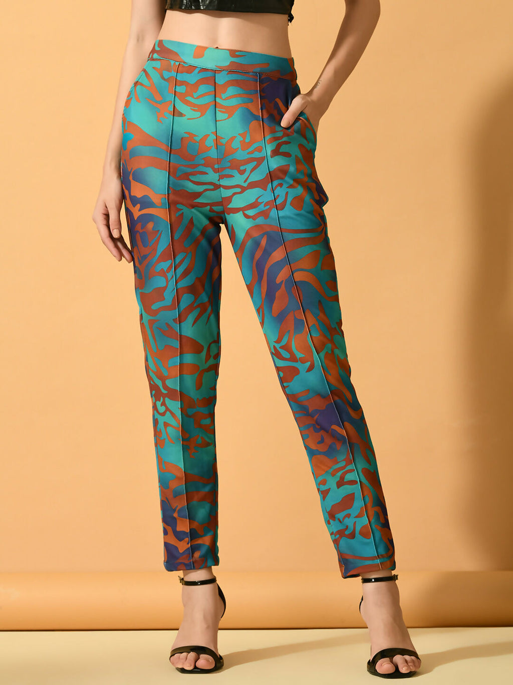 Myshka Women's Multi Slim Fit Party Trouser