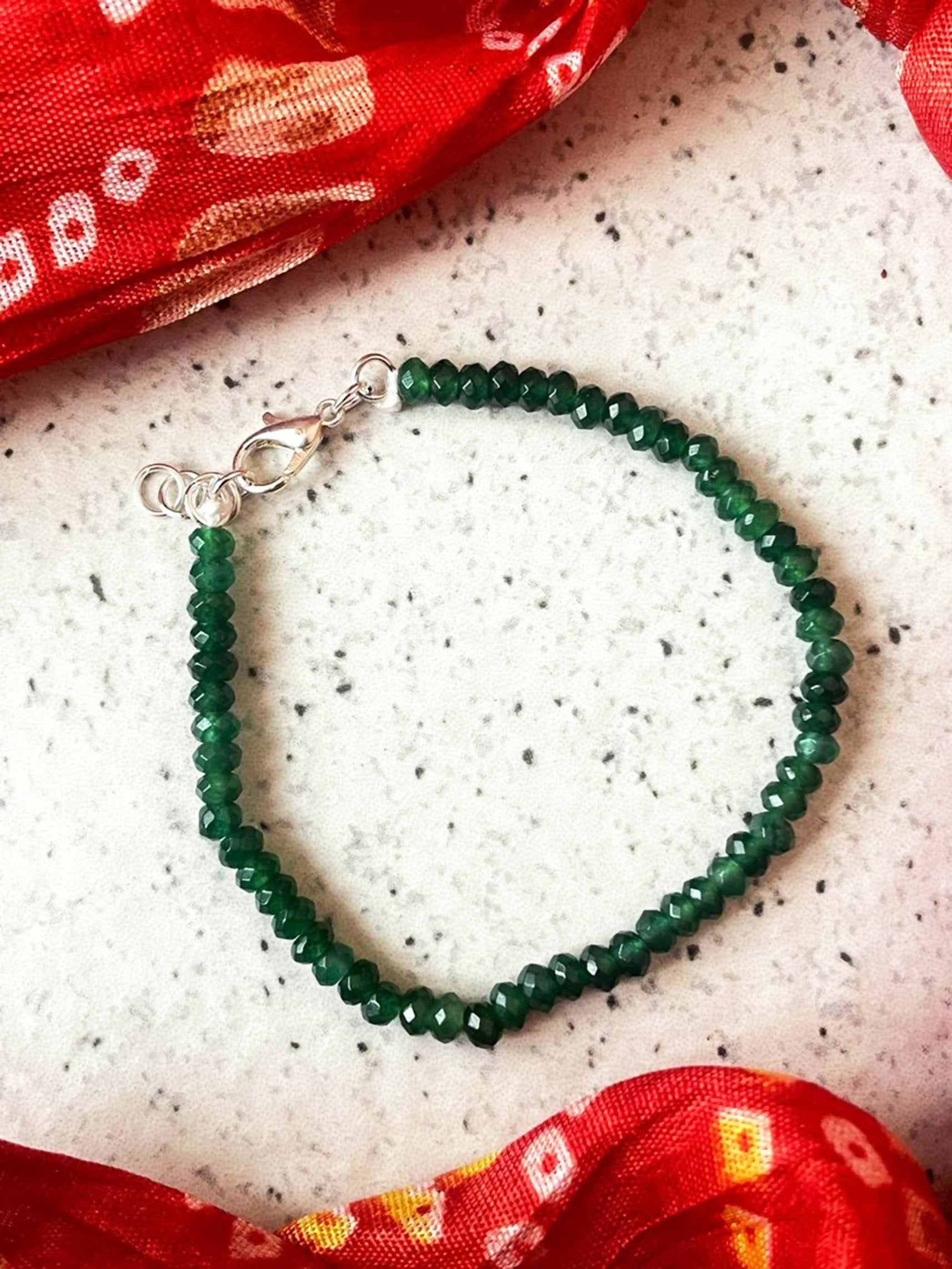 Joban Fashion Green Glass Glass Beads Trendy Bracelets - Distacart