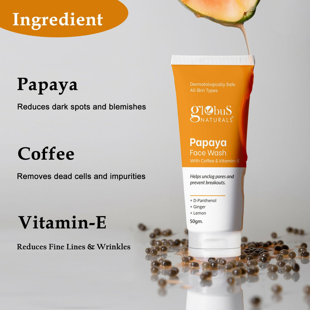 Globus Naturals Papaya Face Wash with Coffee & Vitamin-E - Distacart