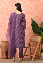 Joban Fashion Mauve Premium Pure Viscose Print Dola With Handwork Kurta Set