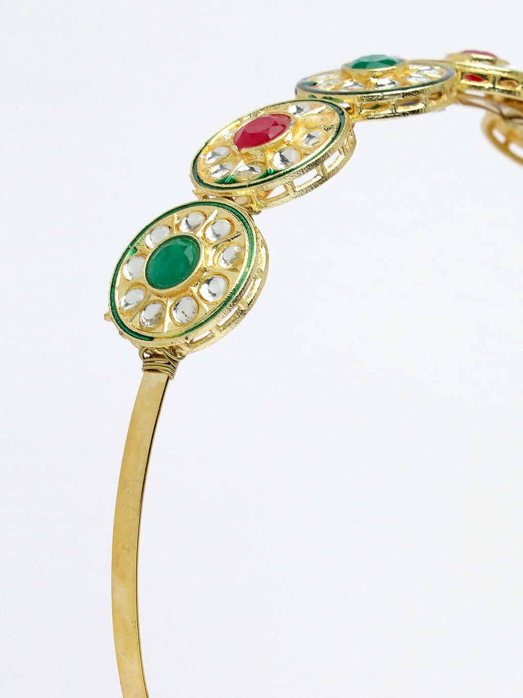 NVR Women's Multi colour Kundan Gold-Polished Embellished Hairband
