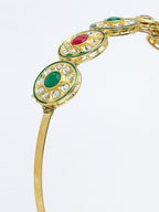 NVR Women's Multi colour Kundan Gold-Polished Embellished Hairband