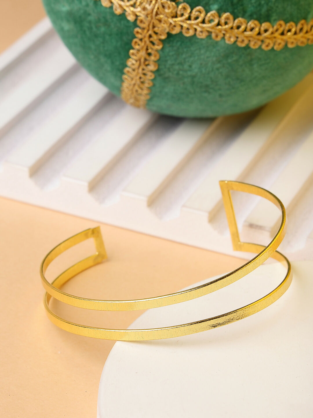 NVR Women Gold-Plated Western Cuff Bracelet - Distacart