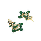 Nuyug 22K Gold Plated Arc Kundan Ruby Drops Necklace