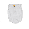 Sunshine Baby Cute Organic Muslin Cotton Sleeveless Rompers For Babies - White