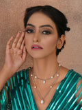 Layered Pearl and Silver Neckpiece (silver) - Ruby Raang