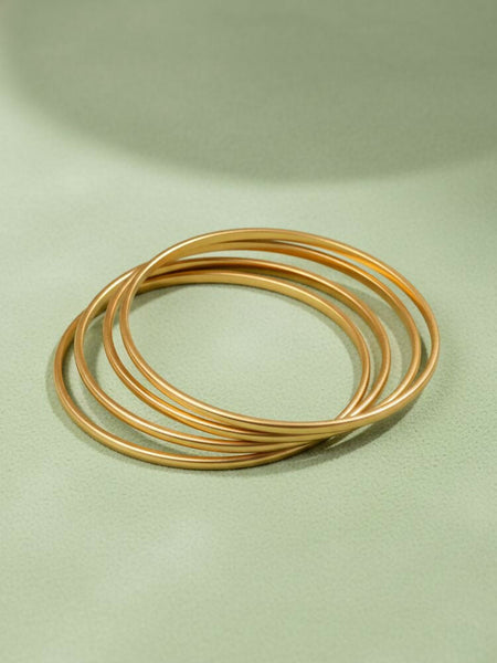 NVR Women Set of 4 Gold Plated Handcrafted Bangle