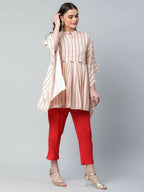 Ahalyaa Womens Off White Crepe Printed Kaftan Pant Set - Distacart