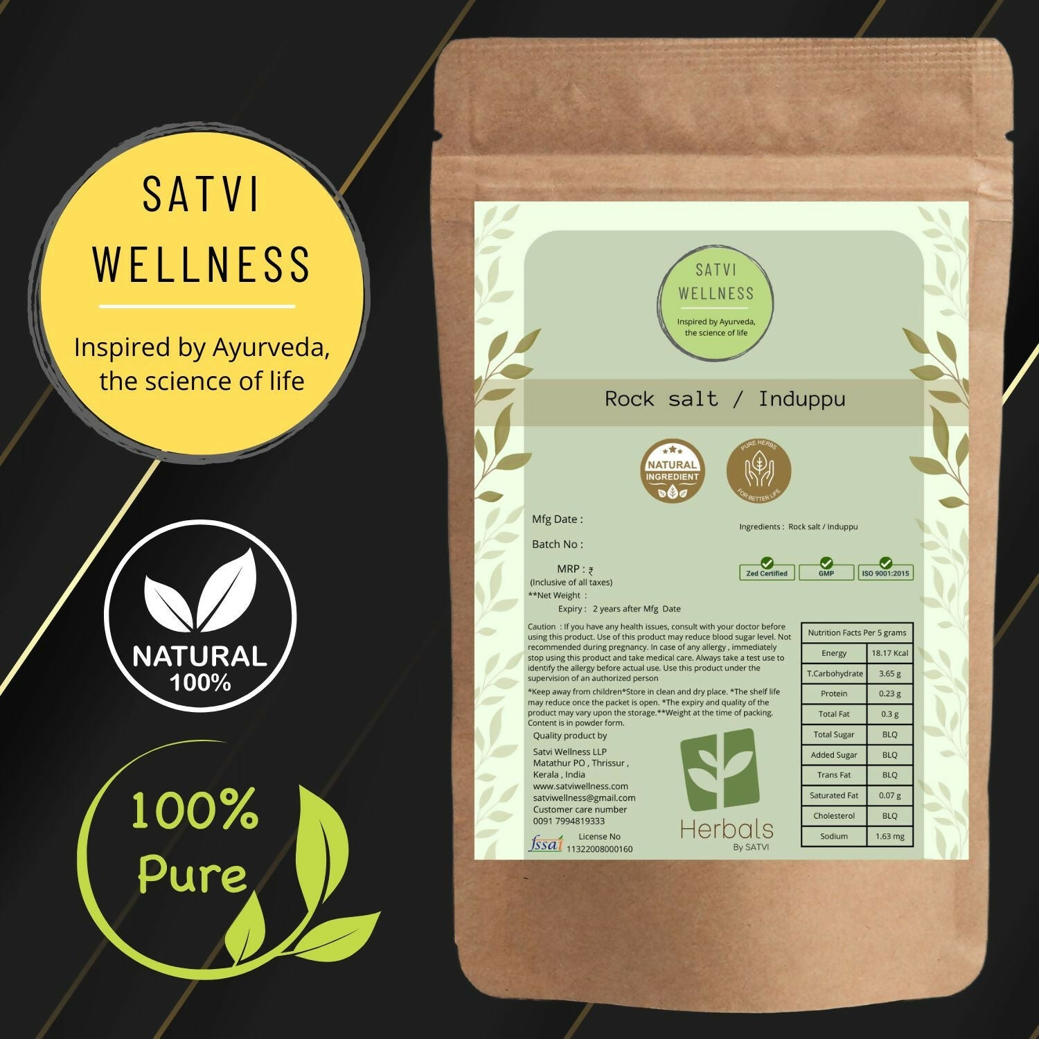 Satvi Wellness Induppu | Rock Salt - Distacart