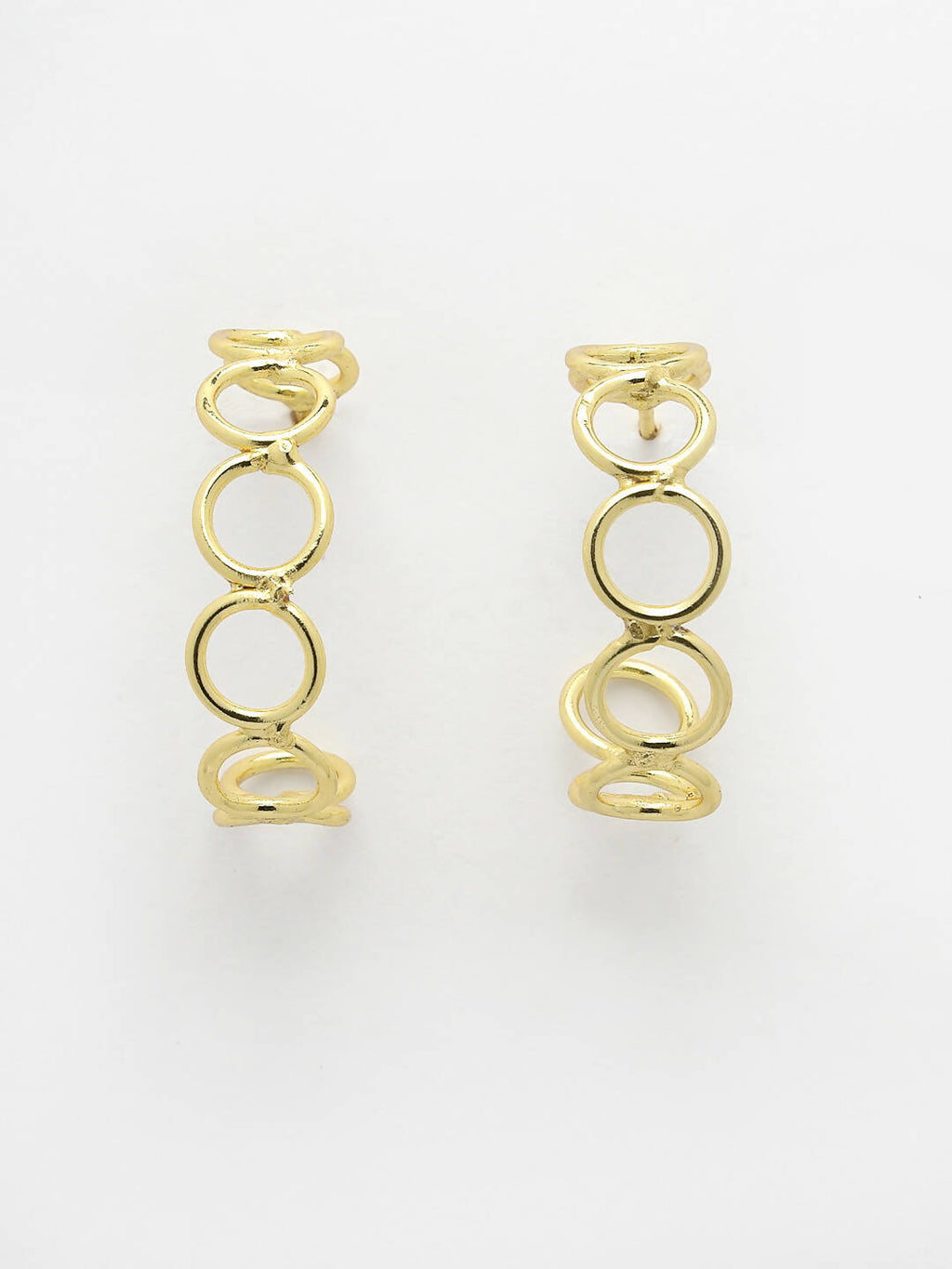 NVR Women Gold-Plated Contemporary Half Hoop Earrings - Distacart