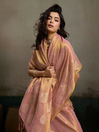 Shree Shyam Fashion Light Pink Tissue Silk Saree - Distacart