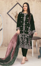 Anaita Green Velvet Suit with Embroidery Sequence Work - Distacart